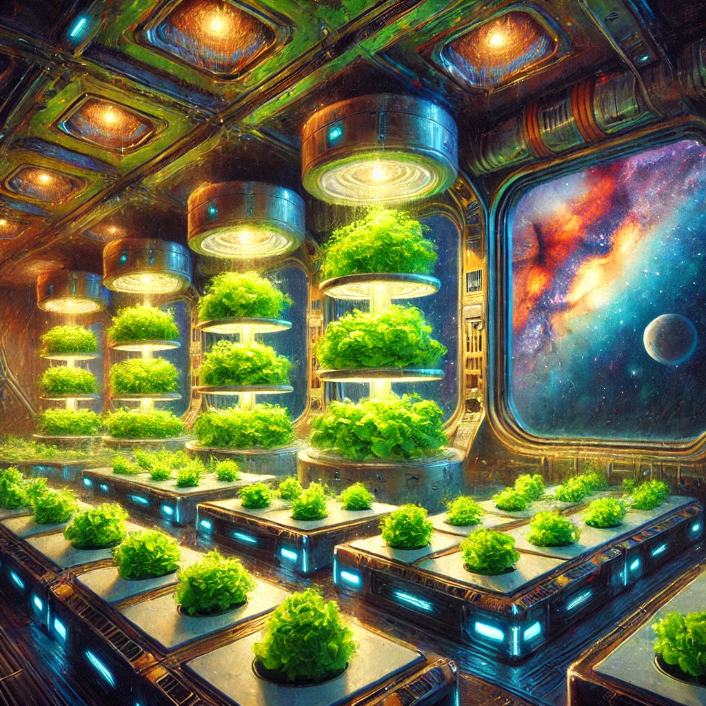 Hydroponics in space